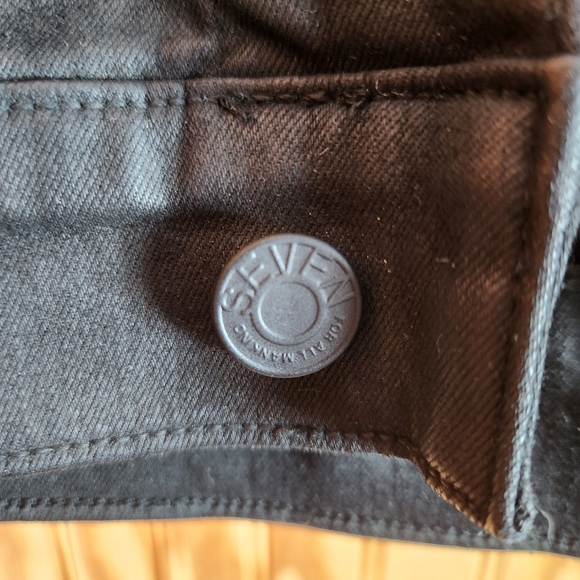 7 Seven for all Mankind Denim Black Wax Coated Jacket - Picture 10 of 13